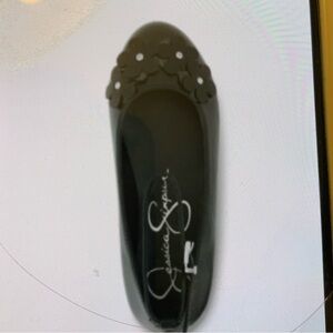 Jessica Simpson Black and silver flower Flats